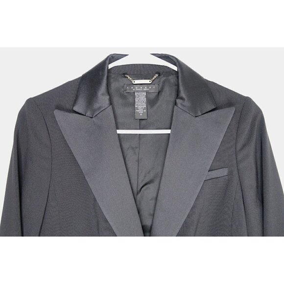 Laundry by Shelli Segal Crop Blazer Jacket Womens Size 4 Black Office Work - Picture 2 of 10